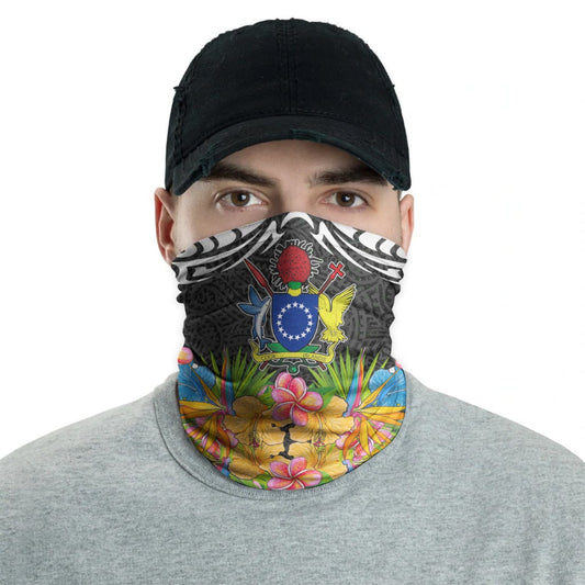 Cook islands Neck Gaiter - Tribal Floral Pattern