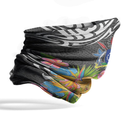 Cook islands Neck Gaiter - Tribal Floral Pattern