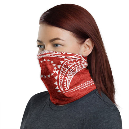 Cook Islands Neck Gaiter - Tribal Pattern Red