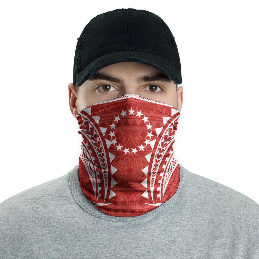 Cook Islands Neck Gaiter - Tribal Pattern Red