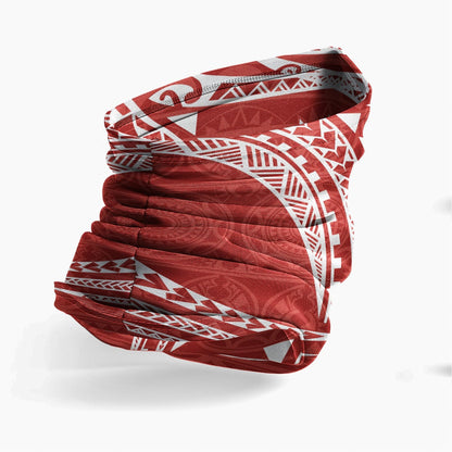 Cook Islands Neck Gaiter - Tribal Pattern Red