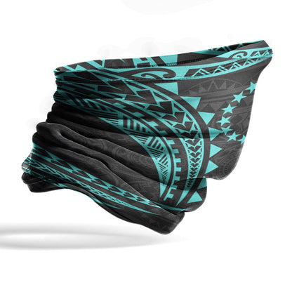 Cook Islands Neck Gaiter - Tribal Pattern Turquoise