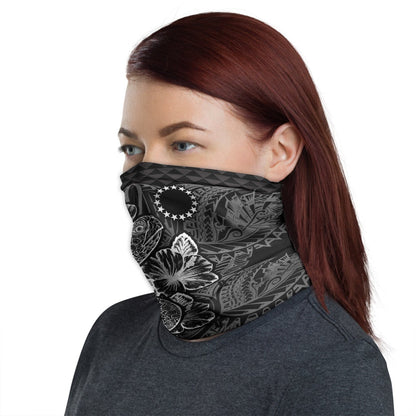 Cook Islands Neck Gaiter - Turtle Hibiscus Black