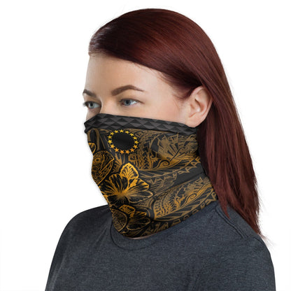 Cook Islands Neck Gaiter - Turtle Hibiscus Gold