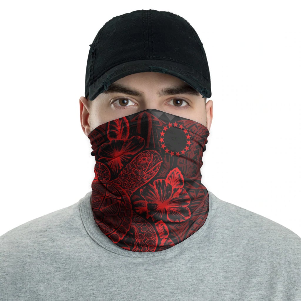 Cook Islands Neck Gaiter - Turtle Hibiscus Red