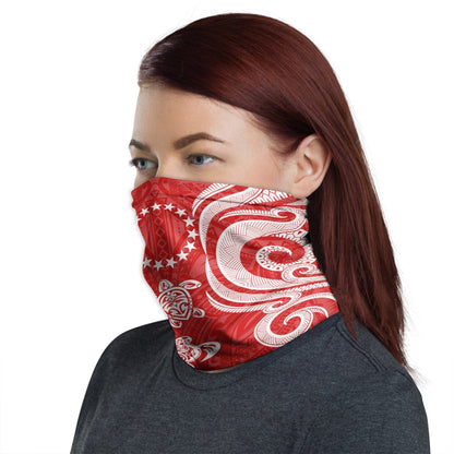 Cook islands Neck Gaiter - Turtle Tentacle White Red