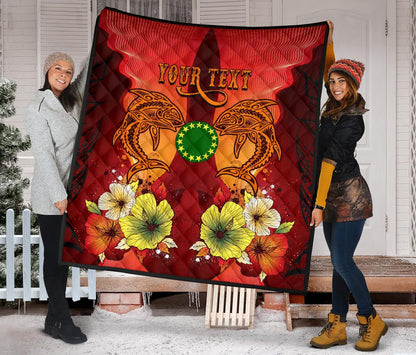 Cook Islands Custom Personalised Premium Quilt - Tribal Tuna Fish
