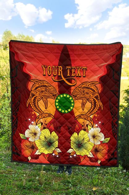 Cook Islands Custom Personalised Premium Quilt - Tribal Tuna Fish