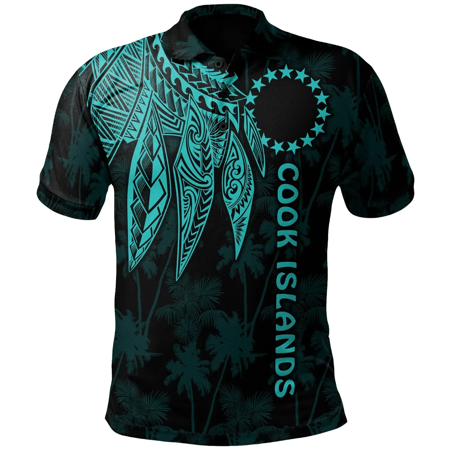 Cook Islands Polo - Polynesian Wings (Turquoise)