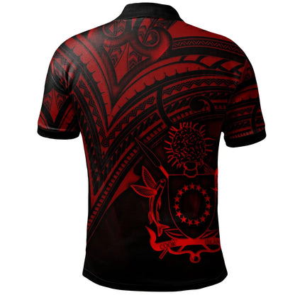 Cook Islands Polo Shirt - Red Color Cross Style