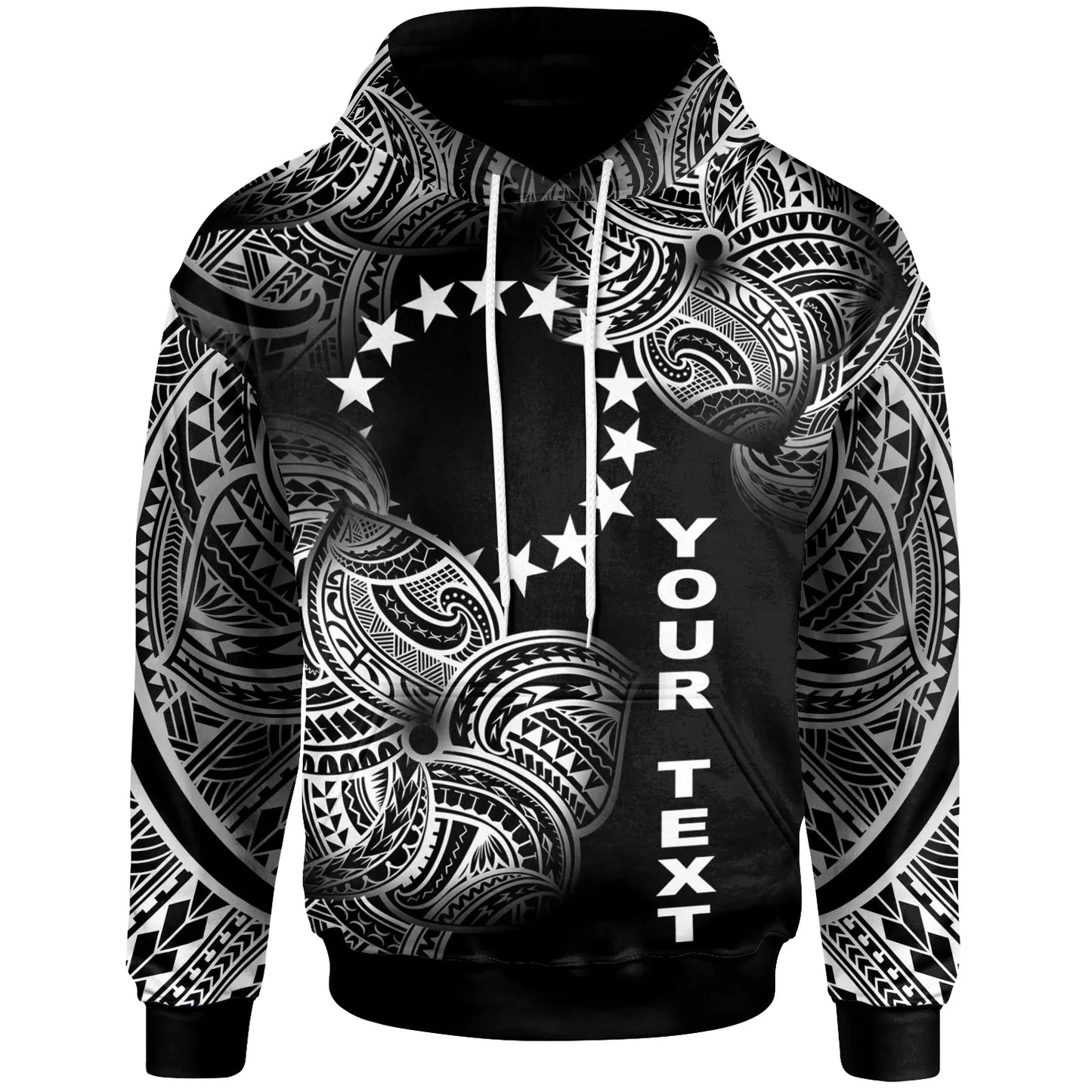 Cook Islands Polynesia Custom Personalized Hoodie - Cook Islands Tribal Flower White