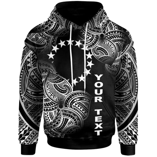 Cook Islands Polynesia Custom Personalized Hoodie - Cook Islands Tribal Flower White
