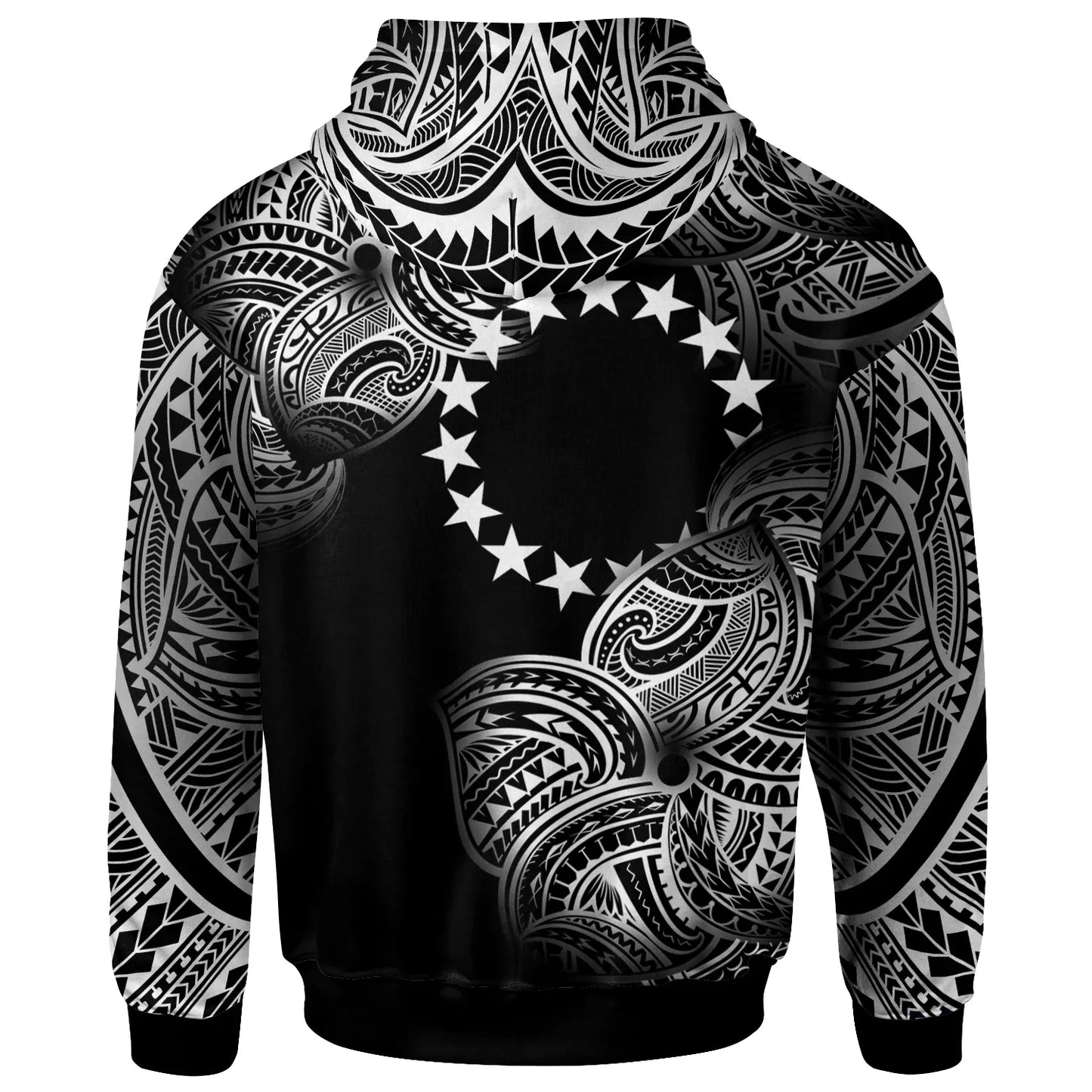 Cook Islands Polynesia Custom Personalized Hoodie - Cook Islands Tribal Flower White