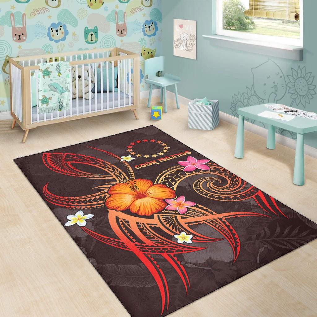 Cook Islandss Polynesian Area Rug - Legend of Cook Islandss (Red)