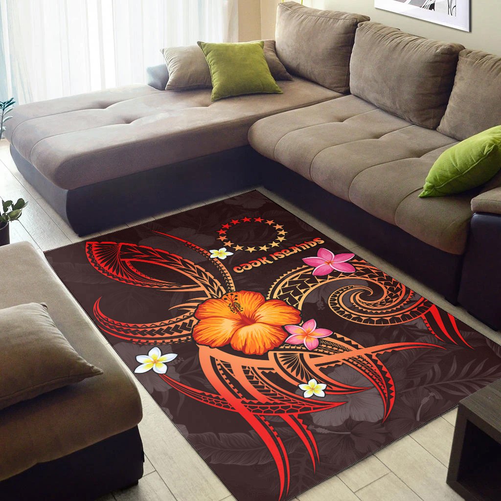Cook Islandss Polynesian Area Rug - Legend of Cook Islandss (Red)