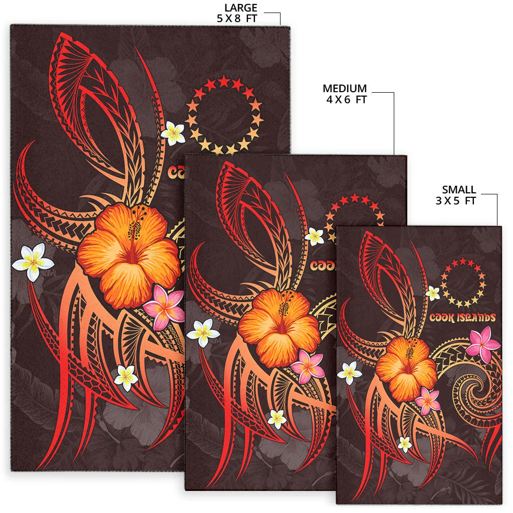 Cook Islandss Polynesian Area Rug - Legend of Cook Islandss (Red)