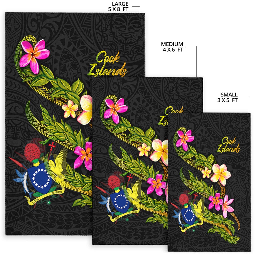 Cook Islandss Polynesian Area Rug - Plumeria Tribal