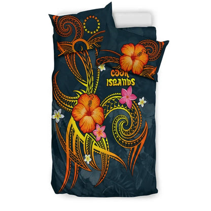 Cook Islands Polynesian Bedding Set - Legend Of Cook Islands (Blue)