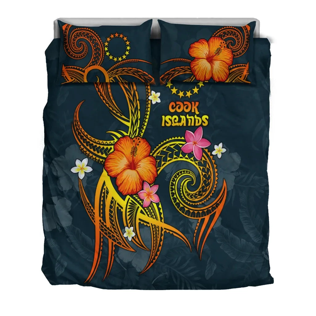 Cook Islands Polynesian Bedding Set - Legend Of Cook Islands (Blue)
