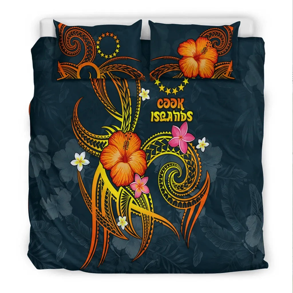 Cook Islands Polynesian Bedding Set - Legend Of Cook Islands (Blue)