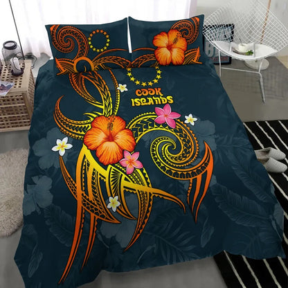 Cook Islands Polynesian Bedding Set - Legend Of Cook Islands (Blue)