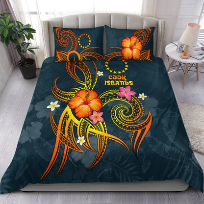 Cook Islands Polynesian Bedding Set - Legend Of Cook Islands (Blue)