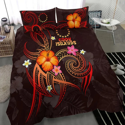 Cook Islands Polynesian Bedding Set - Legend Of Cook Islands (Red)