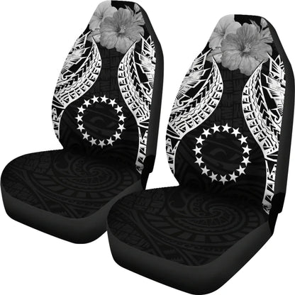 Cook islands Polynesian Car Seat Covers Pride Seal And Hibiscus Black