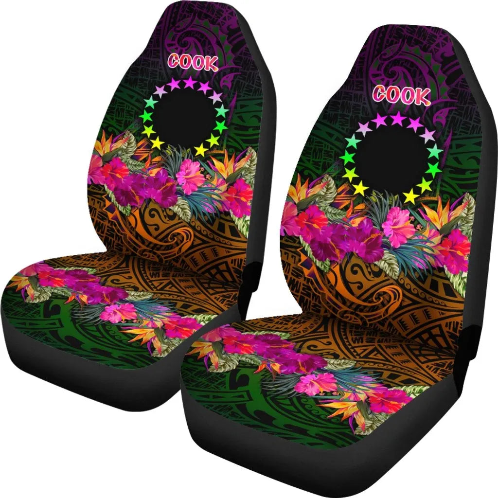 Cook Islands Polynesian Car Seat Covers - Summer Hibiscus