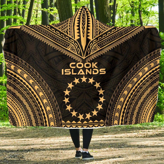 Cook Islands Polynesian Chief Hooded Blanket - Gold Version