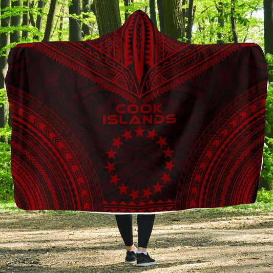 Cook Islands Polynesian Chief Hooded Blanket - Red Version
