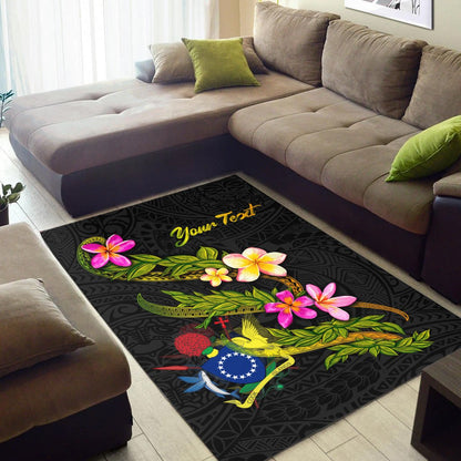 Cook Islandss Polynesian Custom Personalised Area Rug - Plumeria Tribal