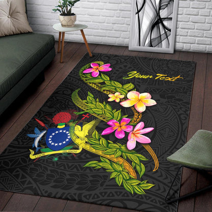 Cook Islandss Polynesian Custom Personalised Area Rug - Plumeria Tribal