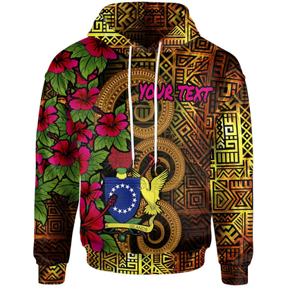 Cook Islands Polynesian Custom Personalised Hoodie - Hibiscus Vintage