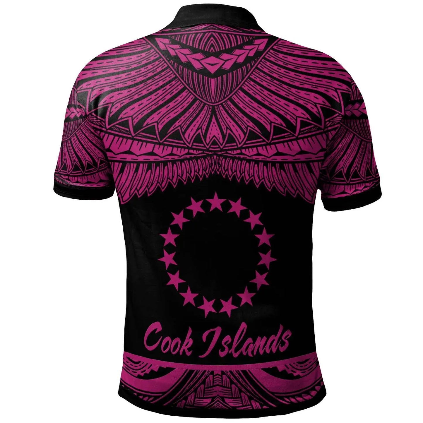 Cook Islands Polynesian Custom Personalised Polo Shirt - Poly Tattoo Pink Version