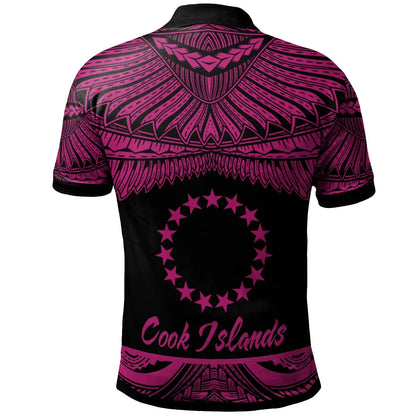 Cook Islands Polynesian Custom Personalised Polo Shirt - Poly Tattoo Pink Version