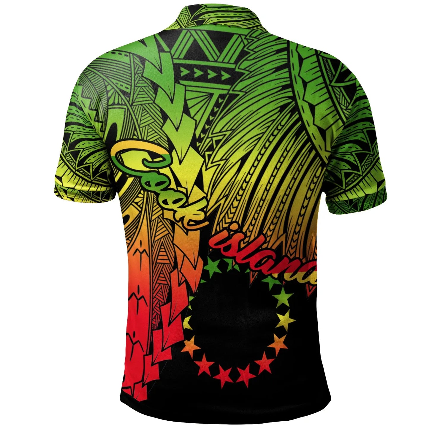 Cook Islands Polynesian Custom Personalised Polo - Tribal Wave Tattoo Reggae
