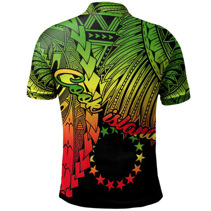 Cook Islands Polynesian Custom Personalised Polo - Tribal Wave Tattoo Reggae