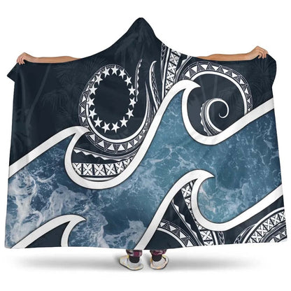 Cook Islands Polynesian Hooded Blanket - Ocean Style