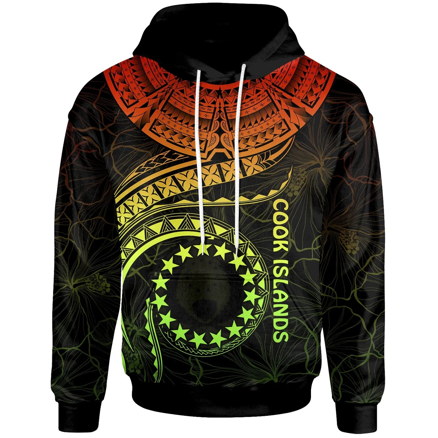 Cook Islands Polynesian Hoodie - Cook Islands Waves (Reggae)
