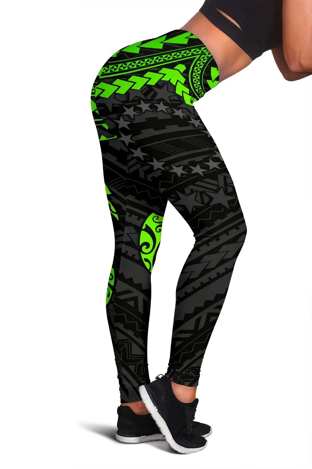 Cook Islands Polynesian Legging - Green Turtle