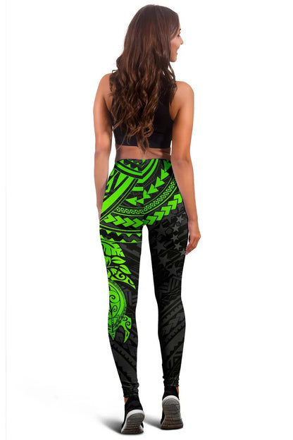 Cook Islands Polynesian Legging - Green Turtle