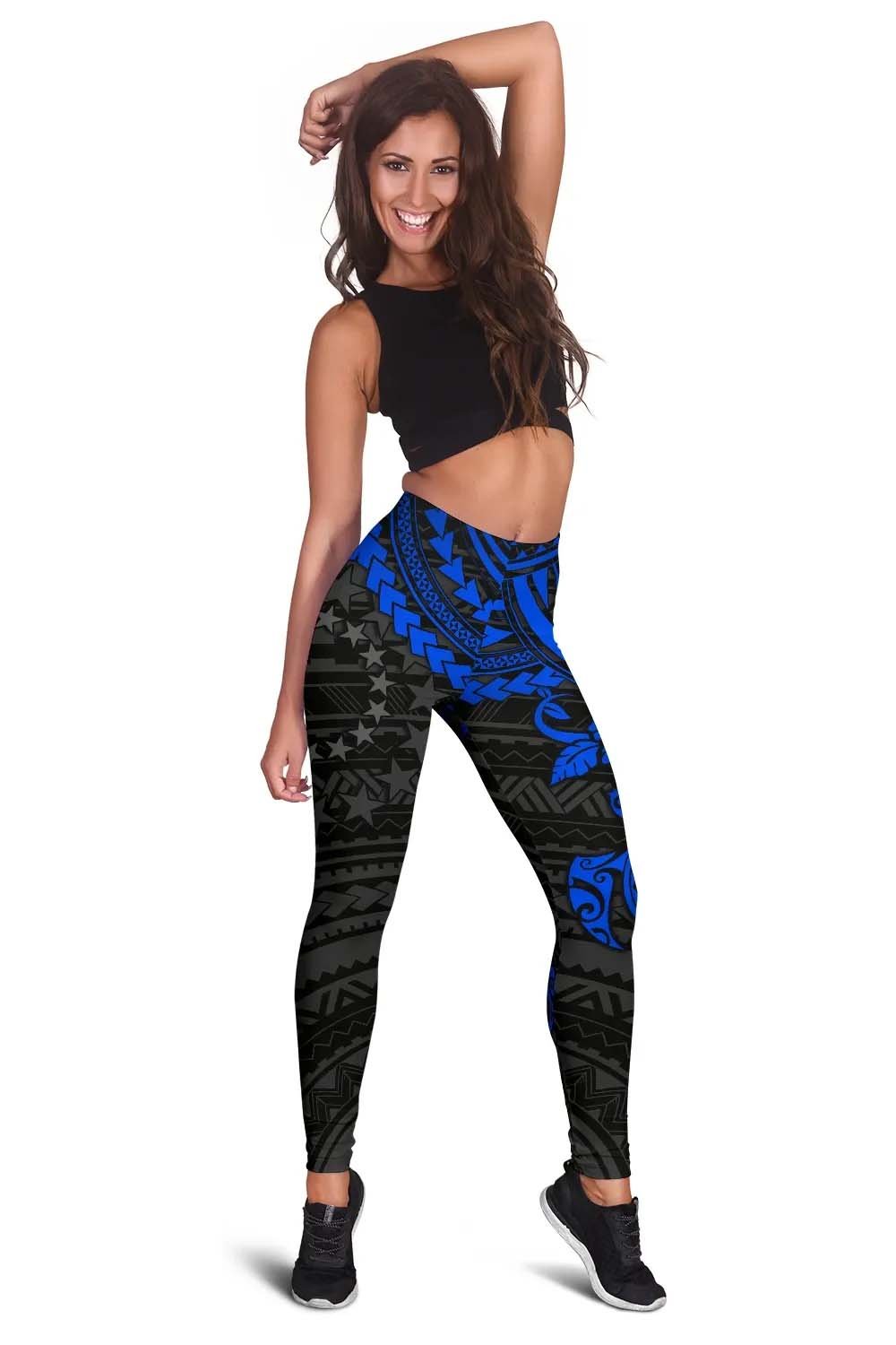 Cook Islands Polynesian Legging (Women) - Blue Turtle