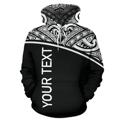 Cook Islands Polynesian Personalised Custom Hoodie Curve Black