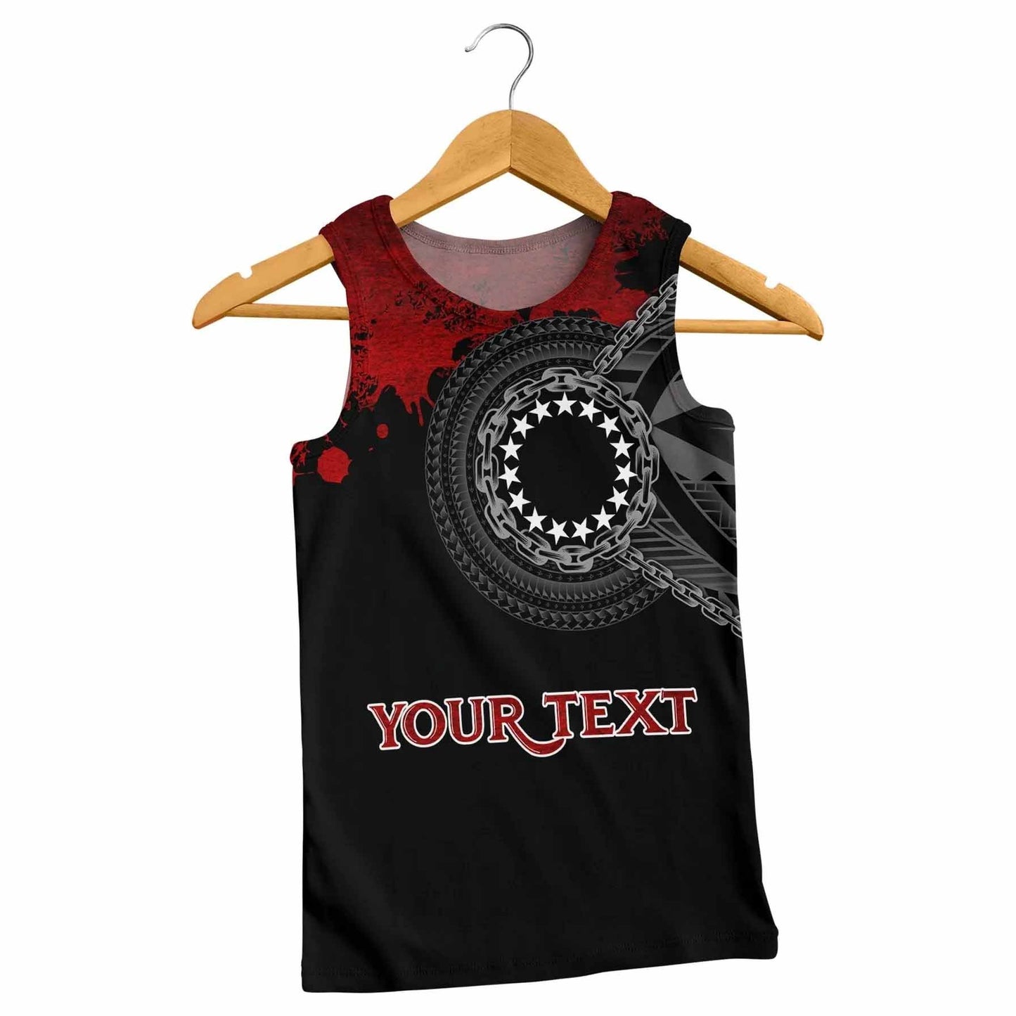 Cook Islands Polynesian Personalised Men Tank Top - Polynesian Chain Style