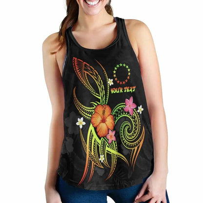 Cook Islands Polynesian Personalised Women Racerback Tank - Legend of Cook Islands (Reggae)