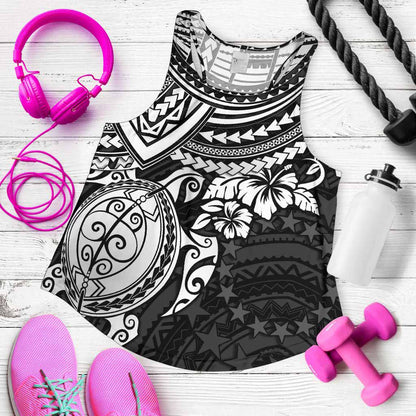 Cook Islands Polynesian Racerback Tank (Women) - White Turtle