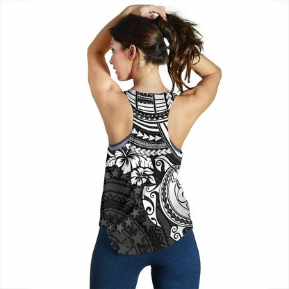 Cook Islands Polynesian Racerback Tank (Women) - White Turtle