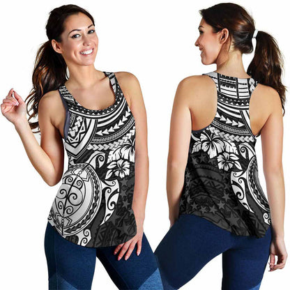 Cook Islands Polynesian Racerback Tank (Women) - White Turtle