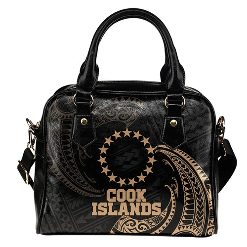 Cook Islands Polynesian Shoulder Handbag - Gold Tribal Wave